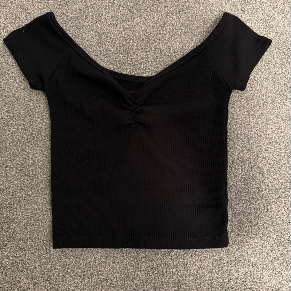 American Eagle Outfitters Black Ribbed Top